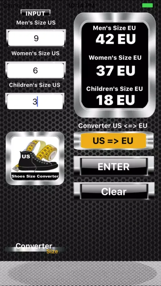 Screenshot di Shoes Size Converter
