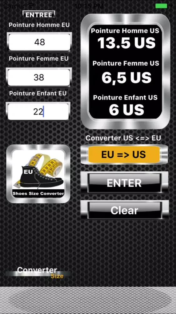Screenshot di Shoes Size Converter