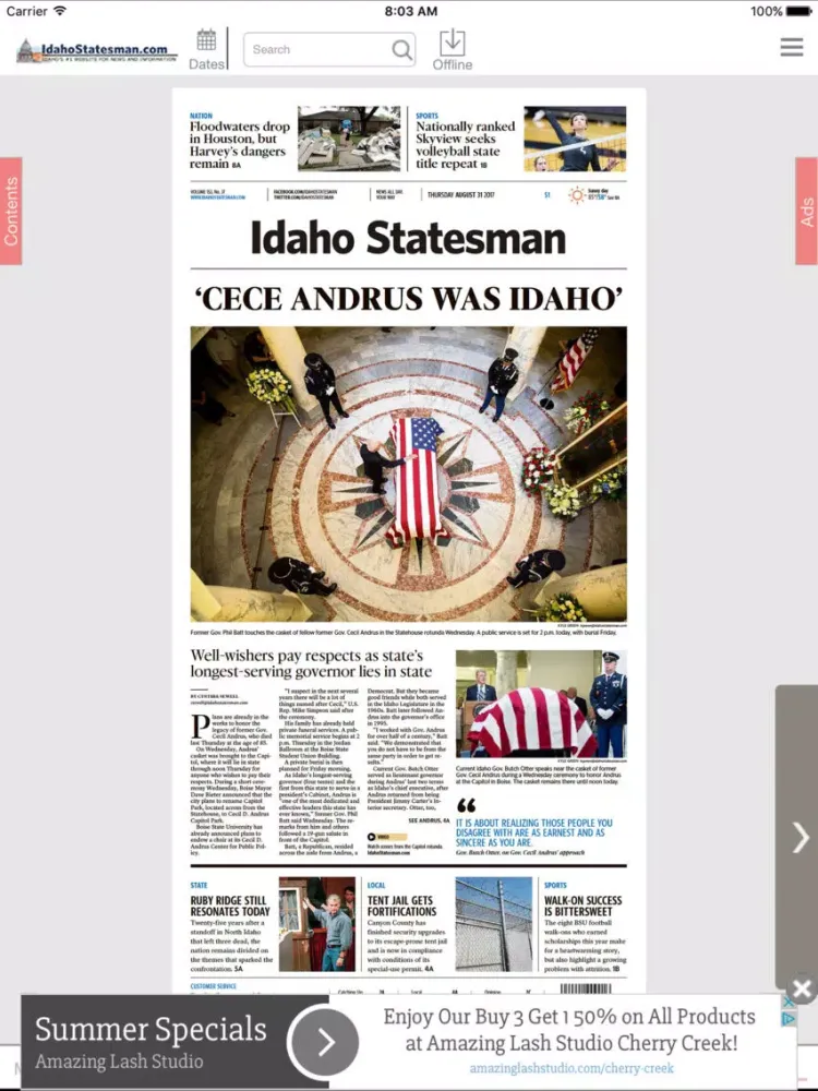Zrzuty ekranu Idaho Statesman eEdition iPad 