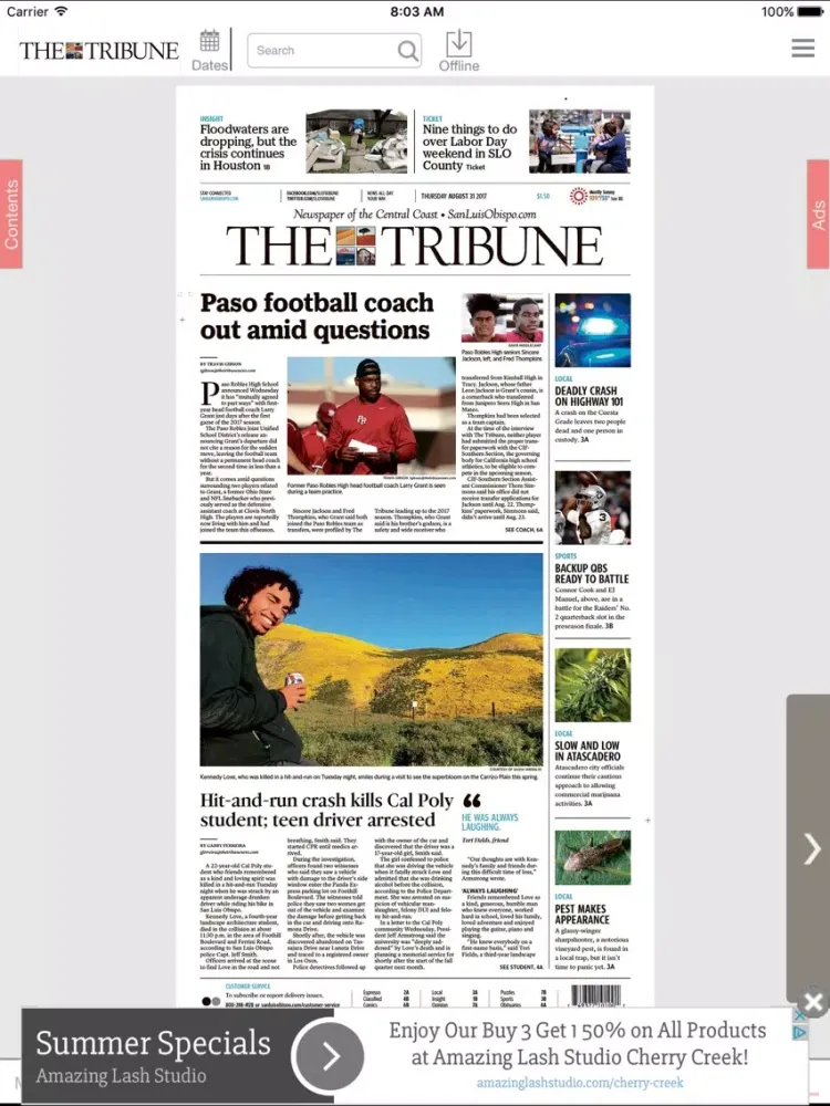 تصاویر San Luis Obispo Tribune eEdition iPad 
