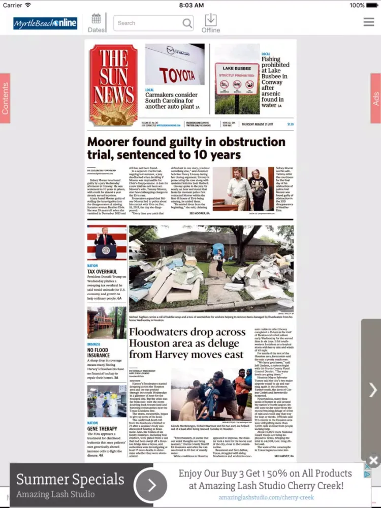 The Myrtle Beach Sun News eEdition iPad  Ekran Görüntüleri