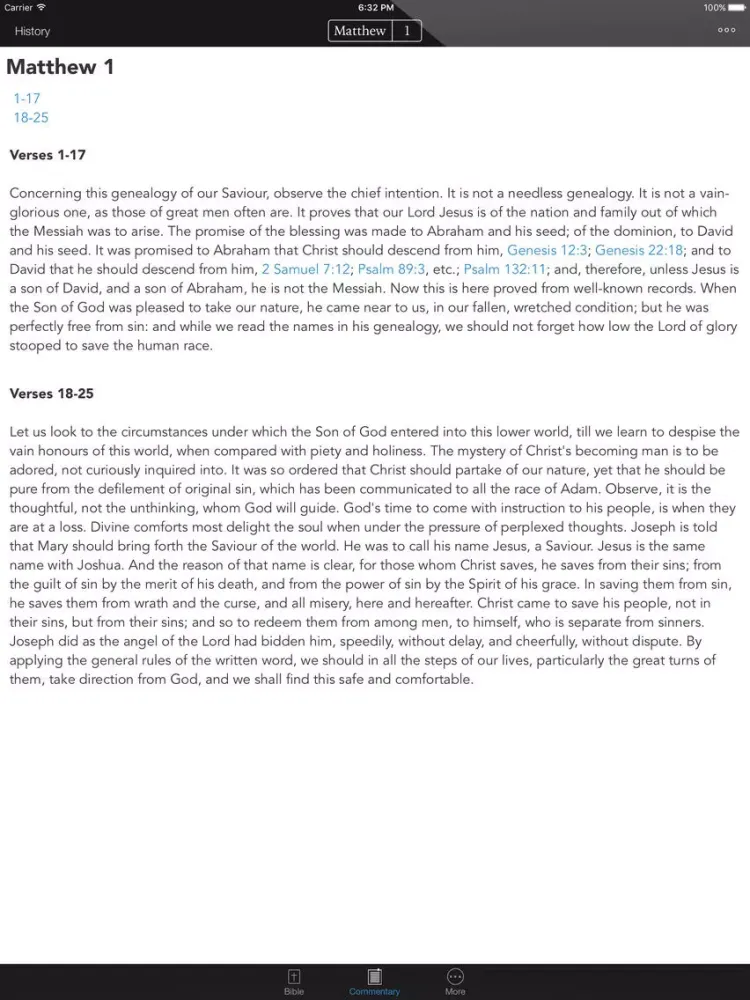 Capturas de pantalla de Bible With Matthew Henry's Concise Commentary iPad