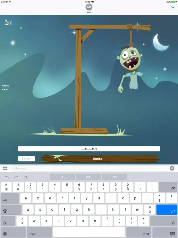 Capturas de pantalla de HangMan Zombie: Guessing word game for iMessage iPad 