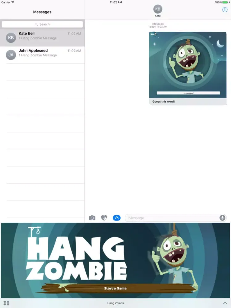 Capturas de pantalla de HangMan Zombie: Guessing word game for iMessage iPad 