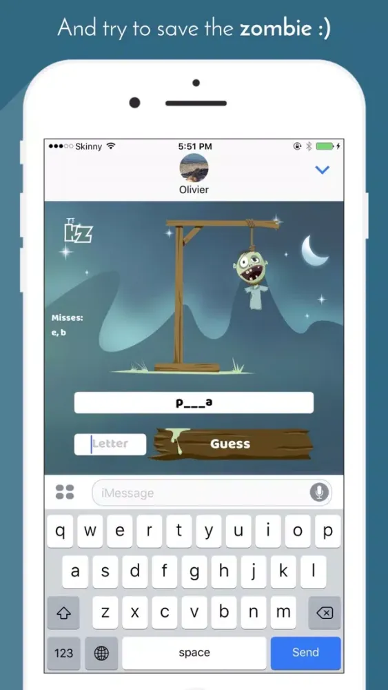 Capturas de pantalla de HangMan Zombie: Guessing word game for iMessage