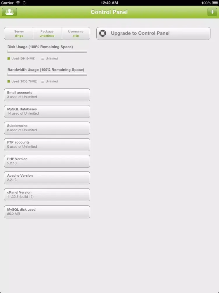 صور Control Panel Lite iPad 