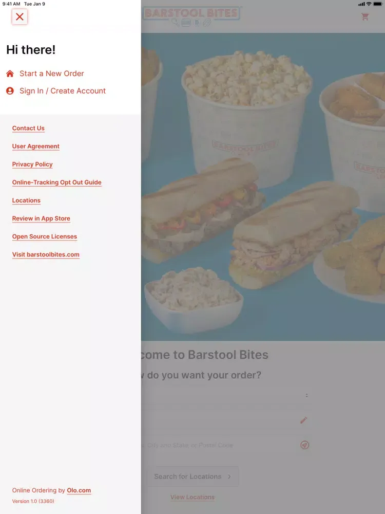 Barstool Bites Ordering iPad  Ekran Görüntüleri
