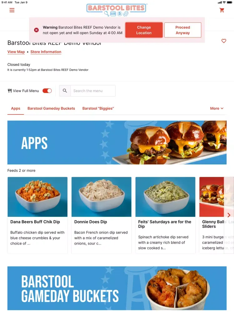 Barstool Bites Ordering iPad  Ekran Görüntüleri