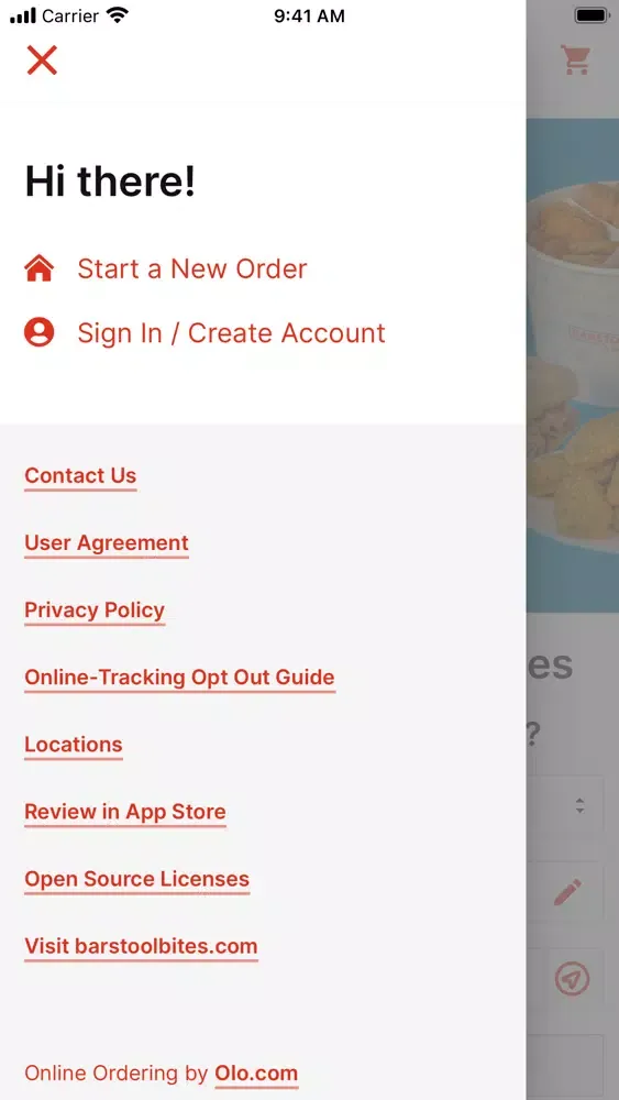 Barstool Bites Ordering Ekran Görüntüleri