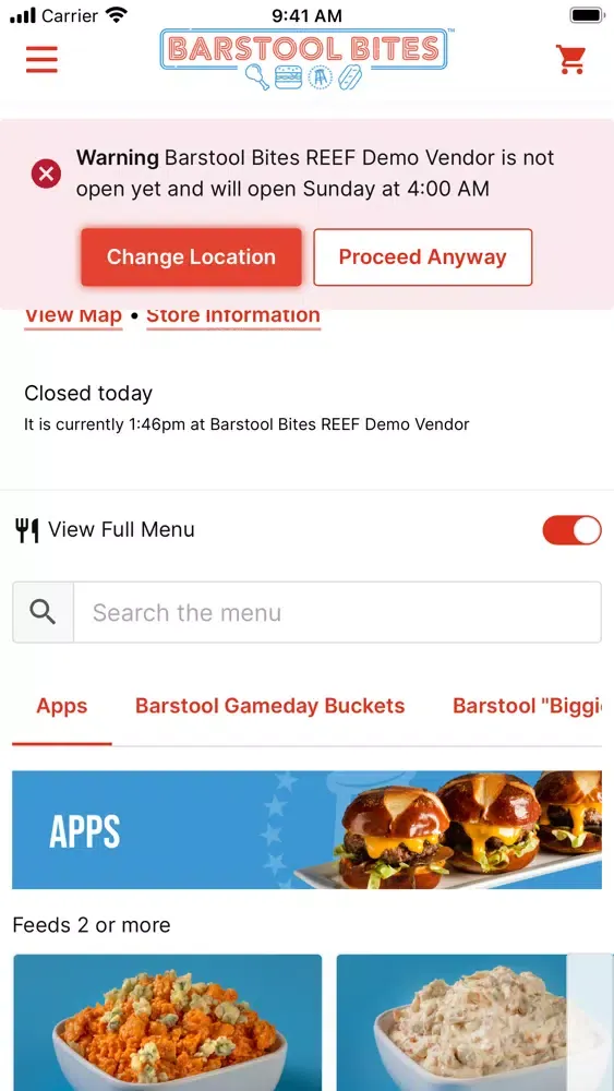 Barstool Bites Ordering Ekran Görüntüleri