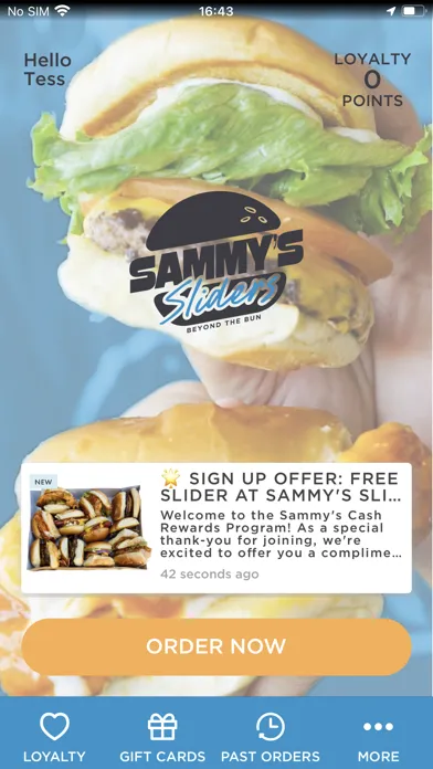 Sammy's Sliders Ordering স্ক্রিনশট