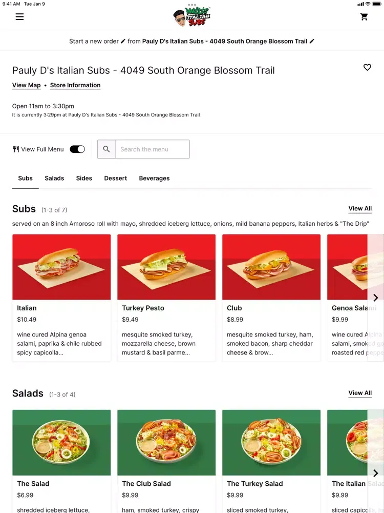 Pauly D's Italian Subs iPad  سکرین شاٹس