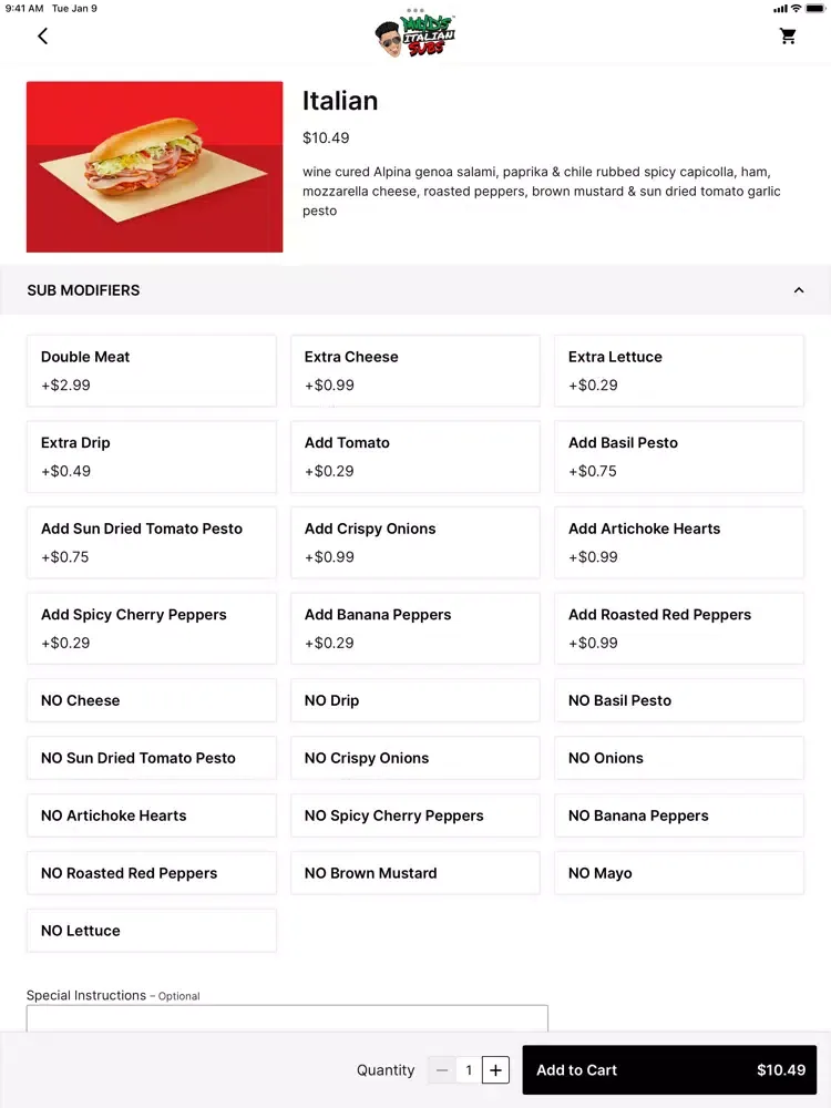 Pauly D's Italian Subs iPad  سکرین شاٹس