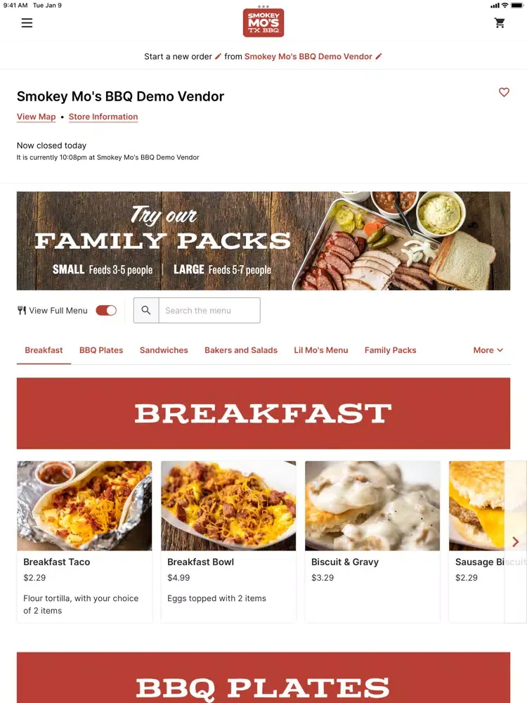 Скриншоты Smokey Mo's BBQ Ordering iPad 