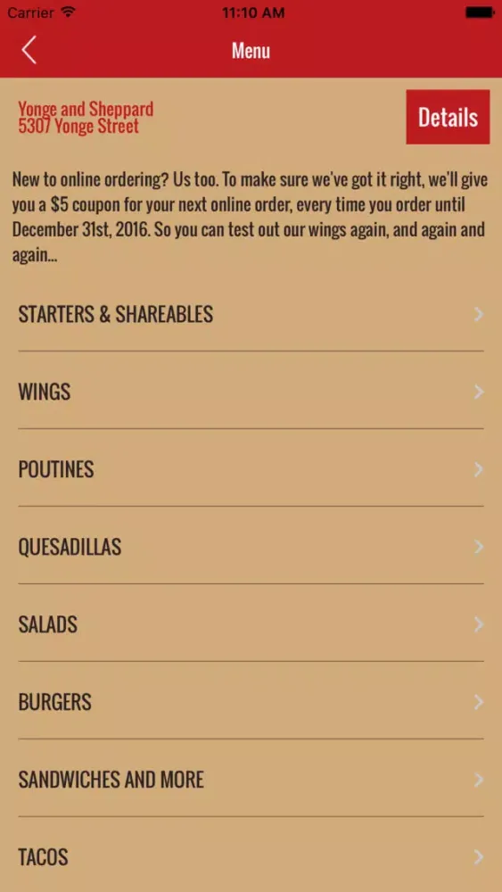 Capturas de tela do St. Louis Bar & Grill Ordering