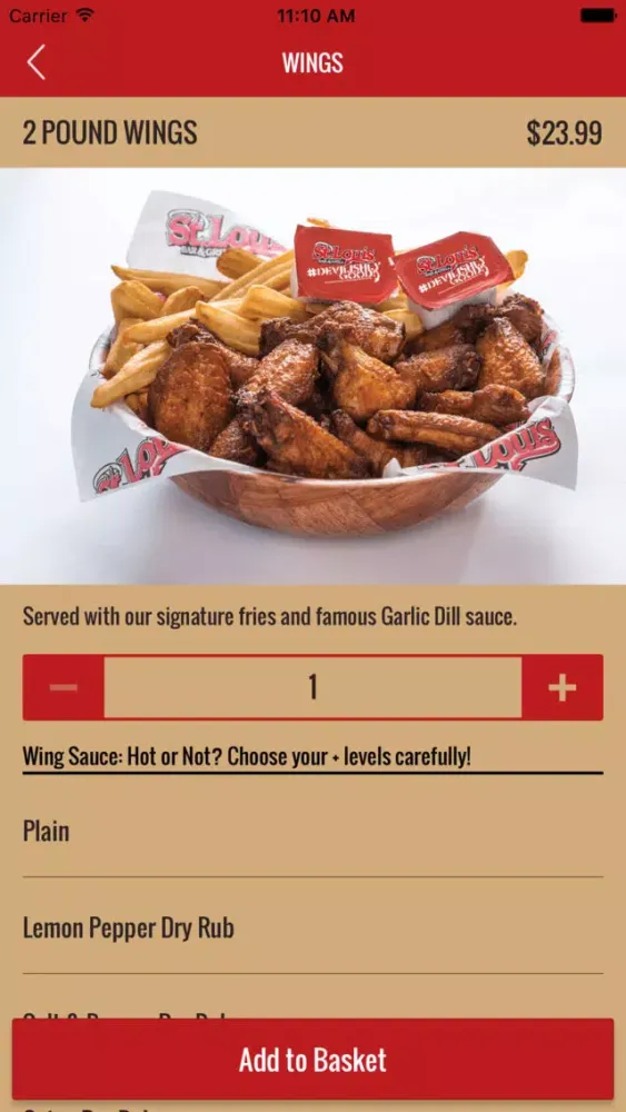 Capturas de tela do St. Louis Bar & Grill Ordering