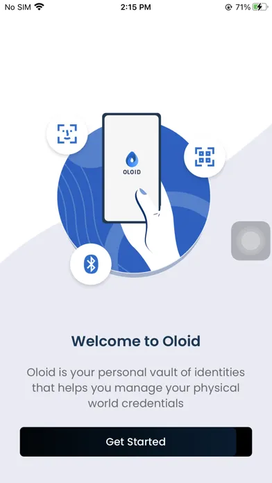 Capturas de tela do Oloid App