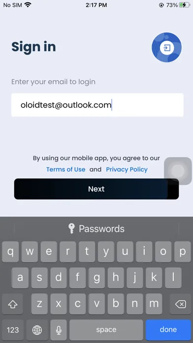 Capturas de tela do Oloid App