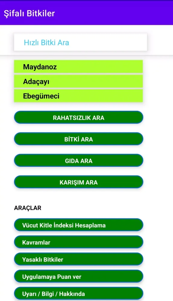Şifalı Bitkiler Ekran Görüntüleri