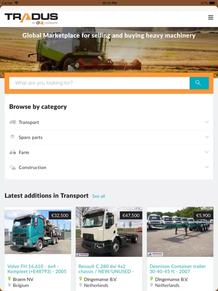 Tradus - Heavy Machinery iPad 應用截圖