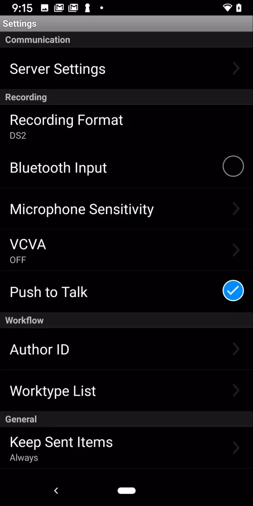 Olympus Dictation for Android Screenshots