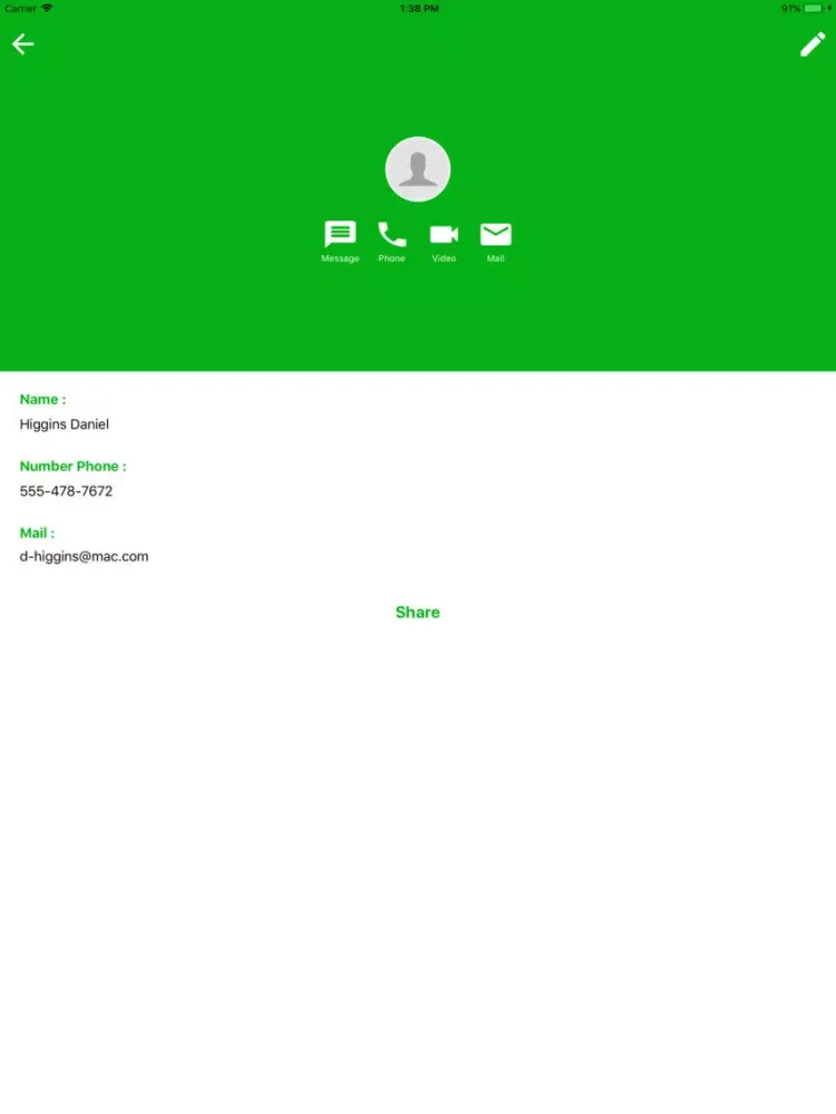 ภาพหน้าจอของ MNN: Quản Lý Danh Bạ iPad 