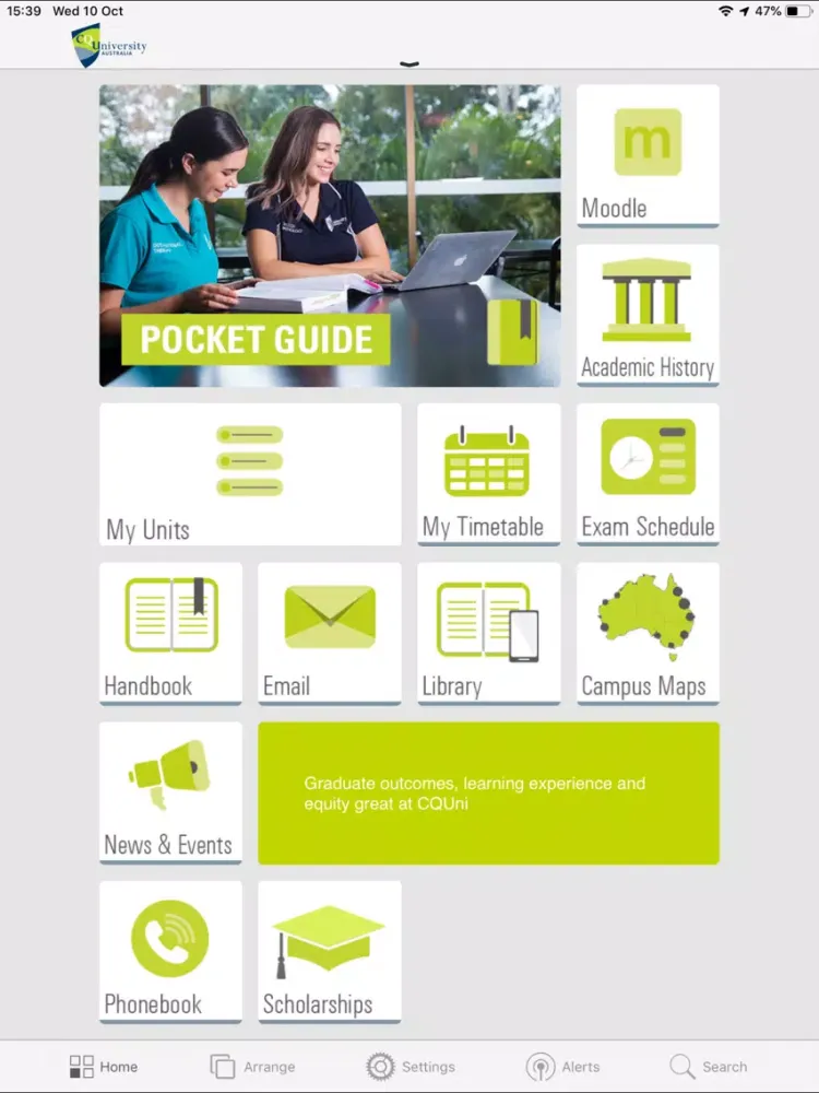 CQUniversity Mobile App iPad  Screenshots