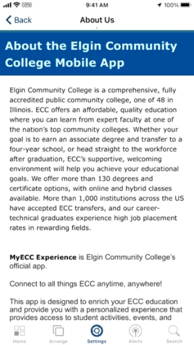 Zrzuty ekranu MyECC Experience