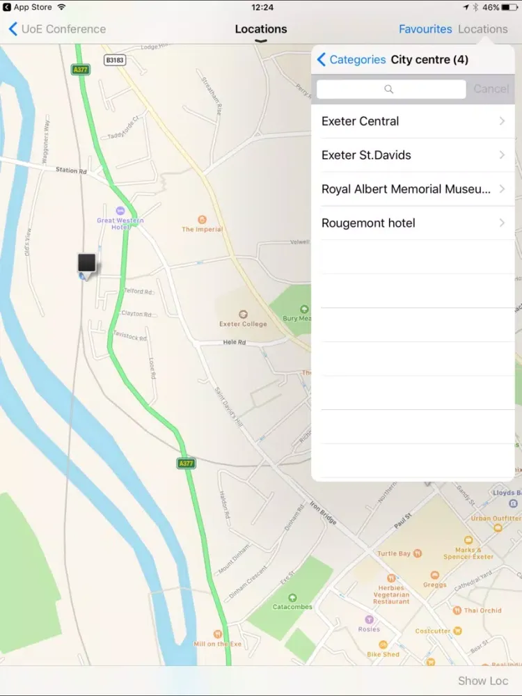 University of Exeter Conference and Events iPad  Screenshots