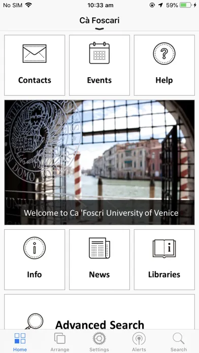 Ảnh chụp màn hình của CerCa' Foscari Library System