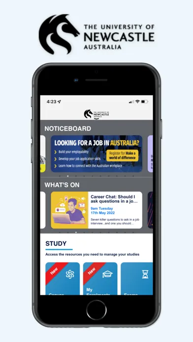 Zrzuty ekranu myUni University of Newcastle