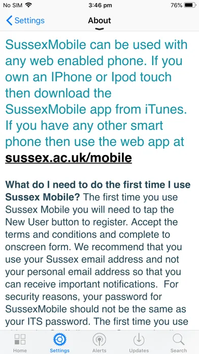 Capturas de pantalla de University of Sussex – SussexM
