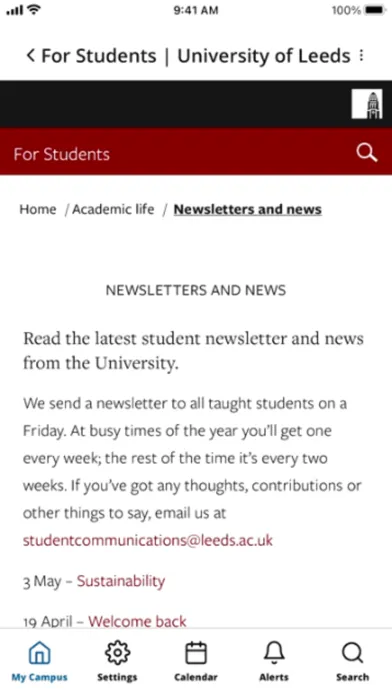 UniLeeds 스크린샷