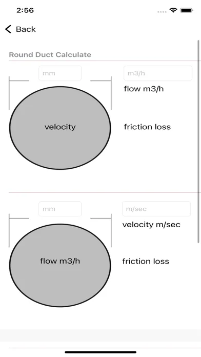 Duct Calculator Screenshots