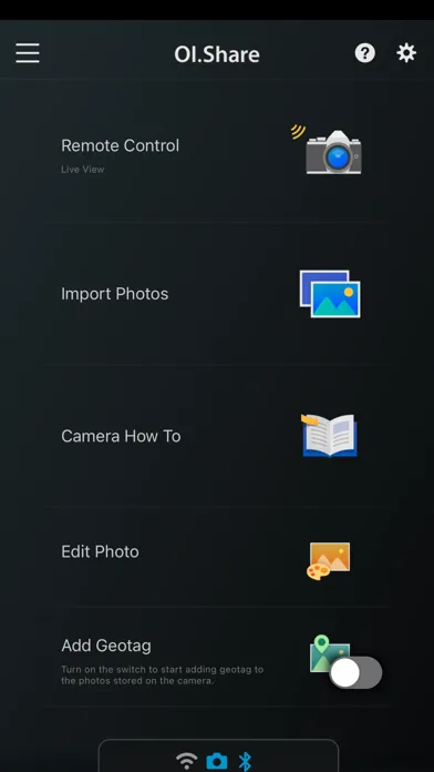 Capturas de tela do OM Image Share