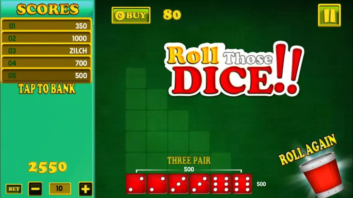 Capturas de pantalla de Dice Ten Thousand - Roll Those Lucky Dice - Classic Farkle 10000 Fun!