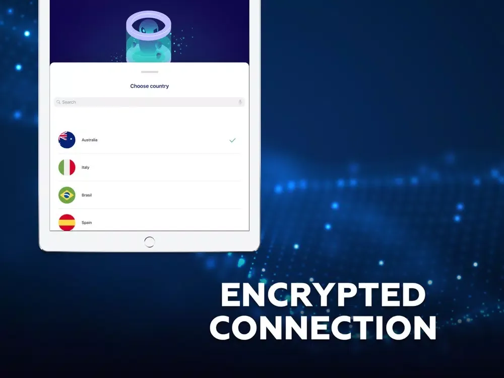 Captures d'écran de VPN TrackBlock: data safety iPad 