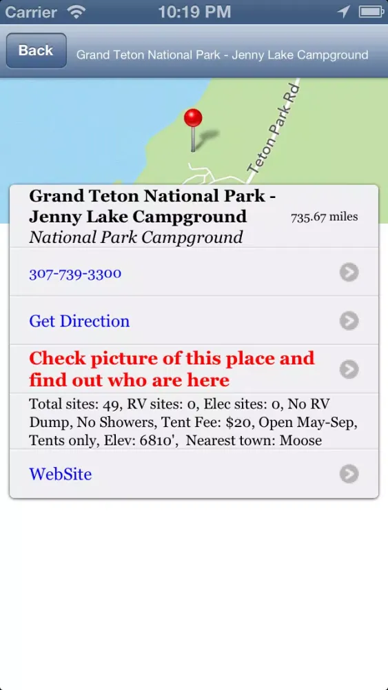Screenshot di National and State Park Camping Guide - Free
