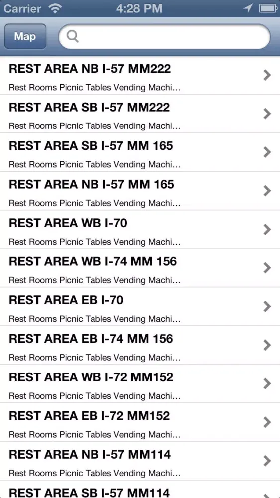 Скриншоты Rest Area Locator for US highway - Lite