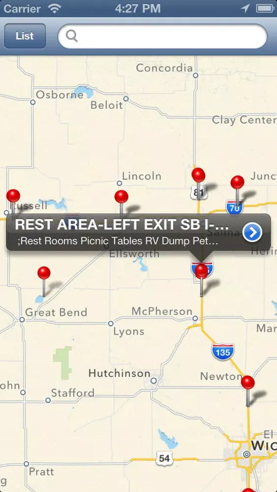 Скриншоты Rest Area Locator for US highway - Lite