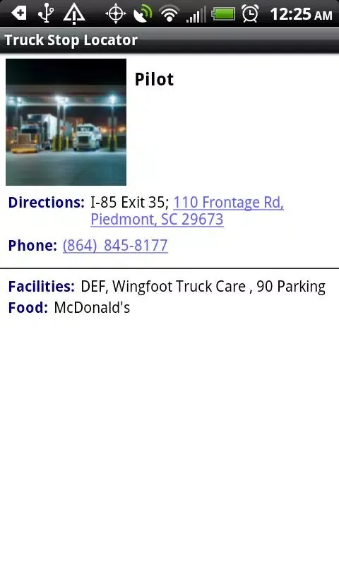 Truck Stop Locator Screenshots