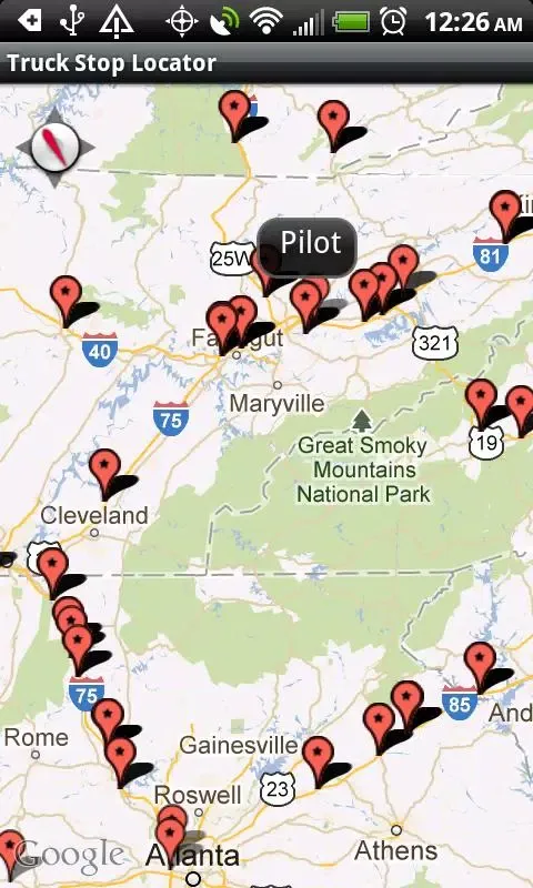 Truck Stop Locator Screenshots