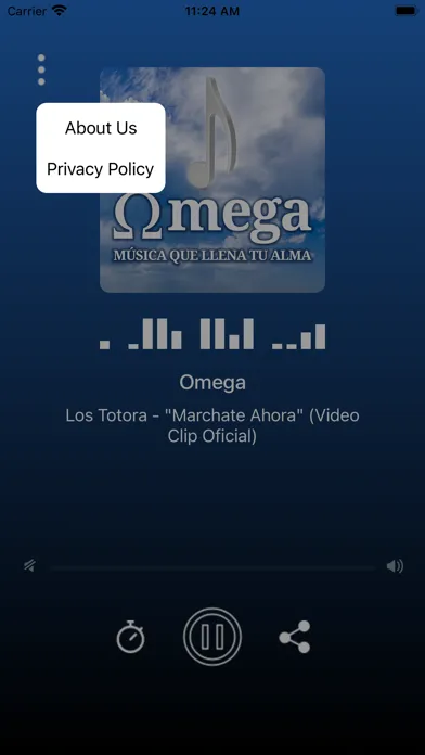 Capturas de tela do Omega Radio