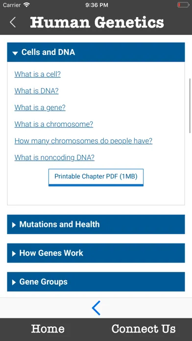Capturas de tela do Gene Wiki