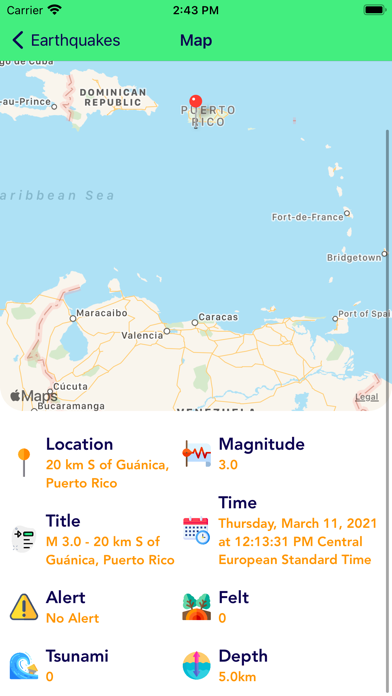 Captures d'écran de Earthquake Alert Map