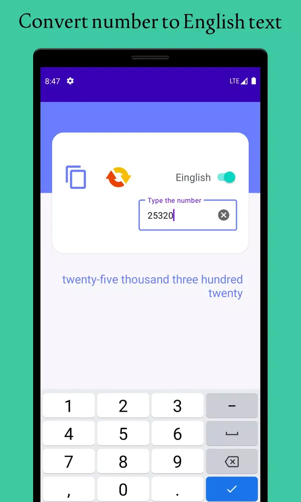 Captures d'écran de Convert number to text