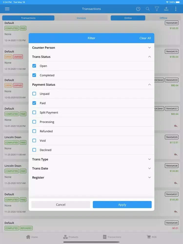 Omerse POS - Retail iPad  Screenshots