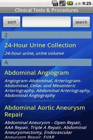 Capturas de tela do Clinical Tests & Procedures