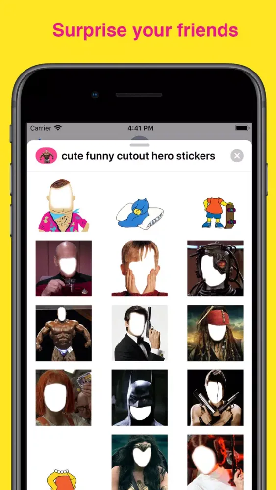 cute funny cutout hero sticker স্ক্রিনশট