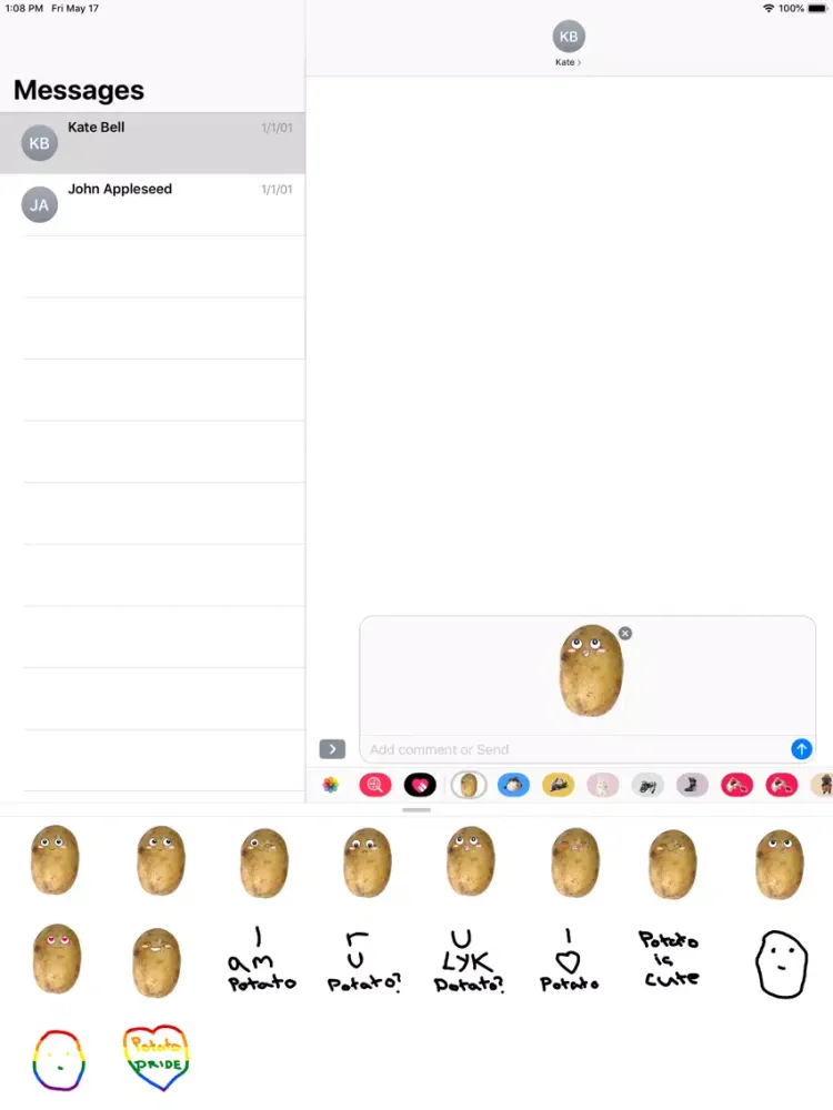 Capturas de pantalla de Po-Face!: Kawaii Potato Emoji iPad 
